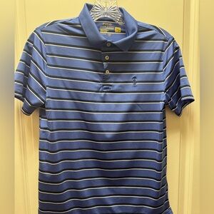 Polo by Ralph Lauren Men's Navy and White Striped Performance Polo